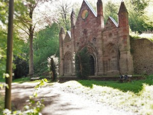 Middelalderlige borgruiner i skoven