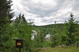 View of Waldsee with dam wall
